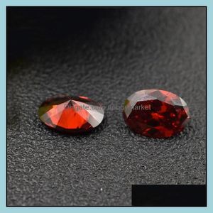 Gevşek Elmaslar Garnet Kırmızı Renk Taşı 8 Boyutlar 2xm-4x6mm Oval Hine Kesim kübik zirkonya sentetik gevşek değerli taş boncukları mücevher yapımı otlyu