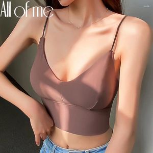 Camisoles Tanks Sömlösa toppkvinnor Fashion Crop Female Camisole Sexig tank tops Streetwear Solid Color Intime underkläder Push Up Massage