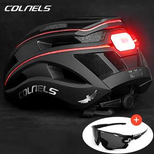 Cycling Caps Masken Colnels Professioneller Radsporthelm USB -Ladelicht mit Light Bar Outdoor Riding Sports Road Racing Bicycle Helm L48