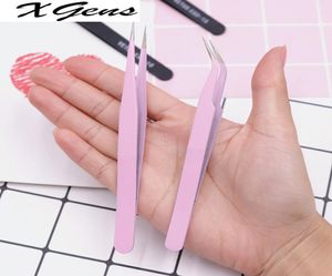 2pcsset rostfritt stål ögonfransförlängning pincett krökta raka fransar tweezer icke -magnetiska ögonfransar nagelmakeupverktyg3089165