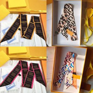 Designer Classic Fashion Ladies Striped Pattern Silk Scarf Handbag Hair Band