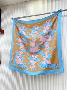 Top designer impressão de seda lenço de seda bandeira de maça