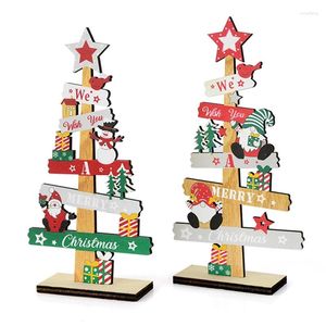 クリスマスの装飾木製の木サンタクロースdiy xmasデスクトップ飾りサインプラーク陽気な装飾年の年の子供の贈り物