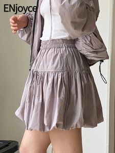 Kjolar 2024 Spring Summer Women Outdoor Sweet Blossom Kort kjol Korean Fashion Lightweight Streetwear Sports A-Line Mini