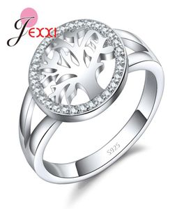 Tree of Life 925 Sterling Silver Rings For Women Cubic Zirconia Silver Wedding Ring For Girl New Desigh Tree Accessory1253864