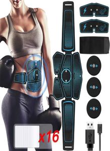 Abdominal EMS Muscle Stimulator Laddning ABS GEL PAD STIMULATHER BELT SLAMNING BANAGE Vibration Fitness Equipments Slimming6096387