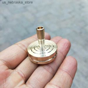 Novelty Games Pressure relief toy adult hand copper inner ring flywheel ceramic pot cover knob rotating brass hand twisted gyroscope Fidget rotator Q240418