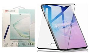 Inte full limtäckningsskärmskydd härdat glas med hål för Samsung S21 Ultra Note 20 S20 10 S10 Plus S10E Retail Packa7219437