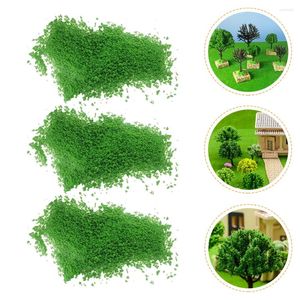 Decorative Flowers 3 Bags Miniature Plants Fake Lawn Material Artificial Powder Sponge Scene Layout Decor Scatter Tree