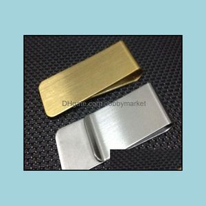 Money Clips rostfritt stål mässing Money Clipper Wallet Clip Clamp Card Name Holder Drop Delivery Otxnc