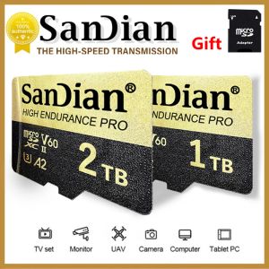 Kort Sandian Original UITRA Micro SD -kort 1TB 2TB Hög Speed ​​Memory Card MicroSD C10 TF MINI SD Flash Card för Monitor Phone Camera