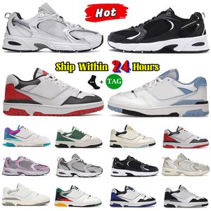 New Designer Casual shoes for men women sneakers platform Natural white green black grey Silver Cream Beige BB530 Mens outdoor sports casual sneakers BB550 size 36-45