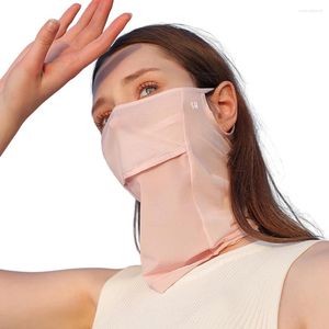 Bandanas Silk UV Sun Protection Mask Breathable Full Face Anti Ultraviolet Thin For Summer Outdoor Activities