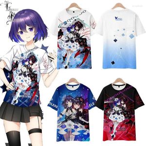 Camisetas masculinas Honkai Impact 3 Seele Vollerei 3D Printing T-shirt Summer Fashion Round pescoço de manga curta