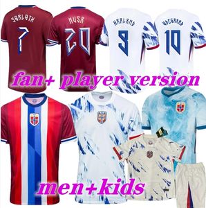 NorwaIES Soccer Jersey ERLING HAALAND ODEGAARD OSCAR BOBB 2024 2025 National Team 24 25 Football Shirt Men Kids Kit Set Home Away Men Uniform Red White