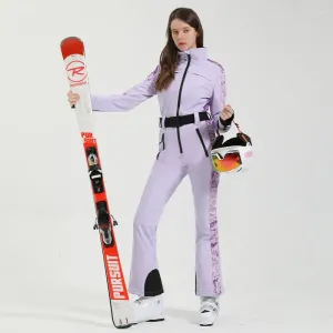 Jacken Skigichjacken 2023 Winter Onepiece -Skianzug warme sitzende Frauen im Freien Snowboardjacke Overall winddichte wasserdichte Overalls im Freien