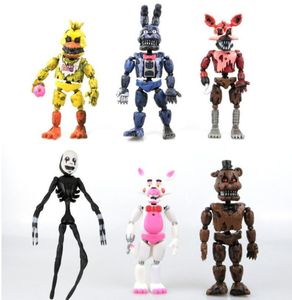 FNAF FREDDY039Sで5泊14517cmナイトメアフレディチカボニーファンタイムフォクシーアクションフィギュアモデルドールズおもちゃ6PCSLO9475082