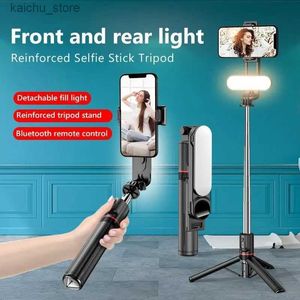 Selfie Monopods Roreta selfie Stick Składane mini statyw zdjęcie na żywo z wypełnieniem światła bezprzewodowa Bluetooth zdalny migawka przenośna Y240418