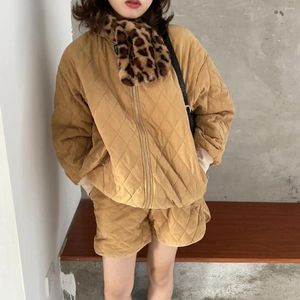 Women's Down 2 PCS Women Sets Autumn Winter Korean Style Thick Coats Shorts For Suits Parkas Female Clothing 7635#