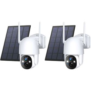 Telecamere di sicurezza solare wireless esterno 3MP 2K FHD Camera da esterno Wireless 24GW WiFi 35 5View Pan Tilt Security Telecamere con Sirena di rilevamento del movimento AI Audio a due vie