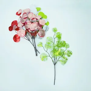 Decorative Flowers Simulation Green Plant Artificial Eucalyptus Money Leaf DIY Flower Arrangement Accessories Wedding Family El Party