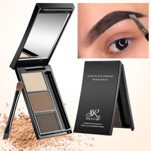 Förbättrare 3 färger Eyebrow Powder Waterproof Hasting Nonsmudge Natrual Eyebrow Tint Makeup Palette Eye Brow Enhancers Pigment Cosmetic