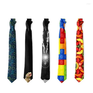 Princadeiras de arco Business Tie Big Divery Geométrico Impressão de padrões digitais personalizados 8cm Fashion Casual Elegant Colocation for Men