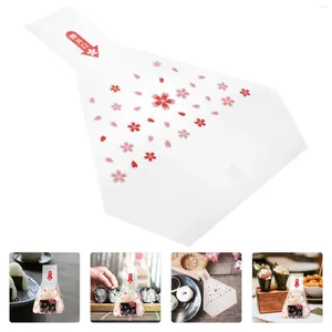 Garrafas de armazenamento 50 PCs embrulhando papel descartável Onigiri Bolas Bolas de arroz embalagem de bulker Ferramentas para triângulo embalagens decorativas de embalagens decorativas