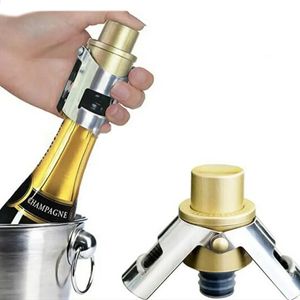 Tragbarer Edelstahl Champagner-Stopper Kork Sparkling Wine Flaschen Plug Sealierer Pusht-Typ-Champagner-Stecker Kappe