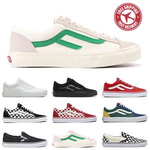 free shipping skateboard shoes for men women canvas designer sneakers old skool classic black white red high cut Checkerboard slip on Casual Shoes mens trainers