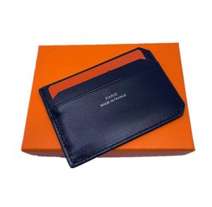 Black Real Leather Credit Card Holder Wallet Classic Simple Design ID Bank Case Mini Purse Fashion Business Men Slim Coin Pocket B5495552