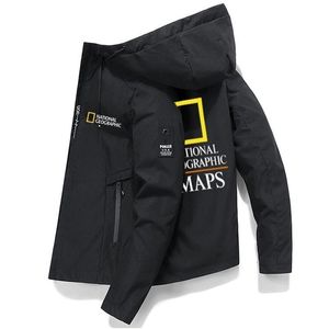 Mens Down Parkas National Geographic Clothing Outdoor Cam vandringsjacka Andningsvattentät hoodie Windbreaker Adventure Suit 211026 Dheds