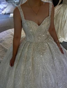 Princess Wedding Dress Rems Full Beading Short Sleeve Luxury Ball Gown Wedding Dresses 2024