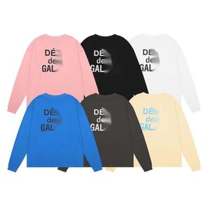 Gallrey Tee Depts Designer Hoodie En Kalite Lüks Moda Hoodies Sweatshirts Mektup Modaya Gevşek Gevşek Gündelik Çift Yuvarlak Boyun Destekli Uzun Kollu T-Shirt