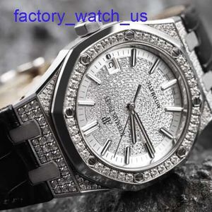 Top AP Wrist Watch Royal Oak 15452BC Platinum Original Diamond Full Sky Star Watch Automatisk mekanisk storlek ungefär 37 mm 18K Platinum Watch