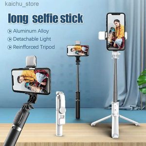 Selfie monopody fangtuosi nowe długie bezprzewodowe kompatybilne z bluetooth selfie Stickble Mini Tratod Regutter Pilot na iOS Android Hot Y240418