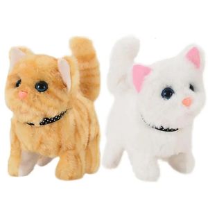 Robot gatto peluche cargo elettronico pet touch controllo robot walk walking simulazione smart gatto geota gatto gatto giocattolo per ragazze bambini bambini 240407