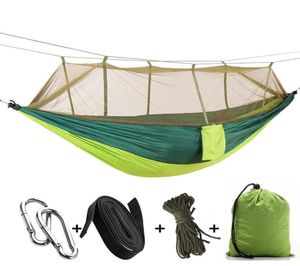 Portabla utomhus myggnät Hammock Lightweight Parachute Nylon camping hängmattor för utomhus vandring resor backpacking5037616