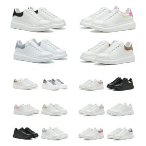 Skodesdesigner casual skor kvinnor män slät kalv laceup sneaker vit läder herrar skor tränare platt svart rosa gröna loafers platfo