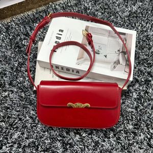 Designer Bag triomphes Bag Classic Red Rectangle Crossbody Bag Women Handväskor äkta läder Luxurys underarm plånbok axelväska sadelväska 5a spegelkvalitet
