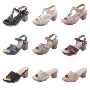 Gai sandaler kvinnor tofflor metall knapp sandal kvinnor svart rosa blå elastiska strandskor sträng pärla gai 36-42