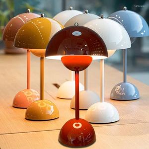 Table Lamps Mushroom Flower Bud LED Rechargeable Desk Lights Touch Night Light For Living Room Bedroom Cafe Lighting Decor Gifts