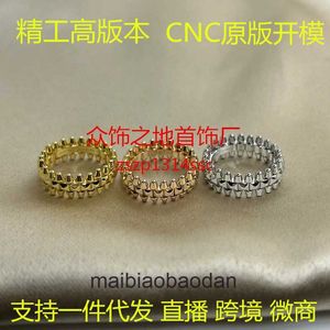 High End Designer Biżuteria pierścionki dla kobiet Carter New V Gold CNC Bullet Head Noifet Pierście