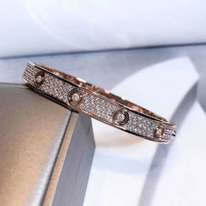 Brand designer Wide version narrow full sky star Carter titanium steel bracelet womens fashion stainless rose gold simple With logo OHRM
