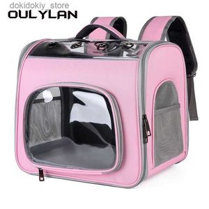 猫のキャリアクレートハウスハウスOulylan Cat Carrier Bas Breseable Pet Carriers Small Do Cat Backpack Travel Space Capsule Cae Pet Ba Carryin for Dos L49