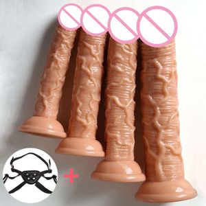 Simulazione realistica grande dildo con peni cinghia sexy giocattolo femmina femmina vaginale anale masturbatore cazzo