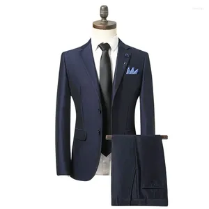 Treatment de liberação de ternos masculinos (calças ocidentais blazer), cavalheiro de moda, estilo boutique italiano Boutique Hosting Suit de peças de 2 peças