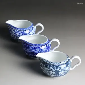ヒップフラスキ中国ティーセットティー水差しピッチャーJingdezhen Blue and White Porcelain Cupセラミック泡立ちミルクコーヒーラテポットドリンクウェア