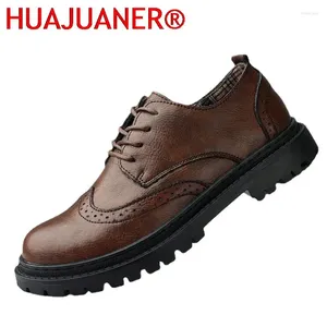 Casual Shoes Spring Autumn Fashion Men Office Design Classic Thick Bottom Brogue Footwear Leather Oxfords For