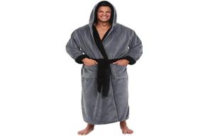 Men039s Sleepwear Plus Tamanho Limbo de inverno Plexhay Bathrobe Rous